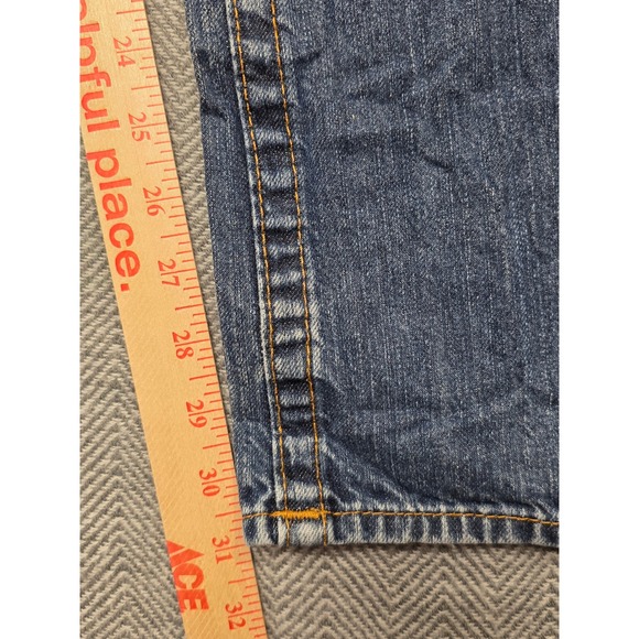 True Religion Straight Leg Jeans Mens 29 Blue Medium Wash Made in USA Distressed - Picture 4 of 11